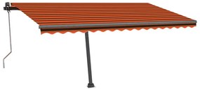 narancssárga-barna szélérzékelős és LED-es napellenző 400x300cm