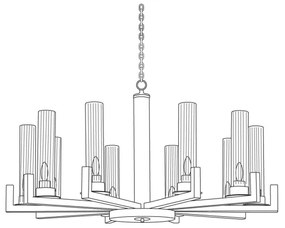 Kolarz 6009.81050 - Csillár láncon RAGGIO 10xE14/25W/230V ezüst