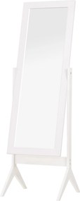 HOMCOM Teljes hosszúságú tükör - Sminktükör - Könnyen tisztítható MDF Fehér 47cm x 46cm x 148cm | Aosom