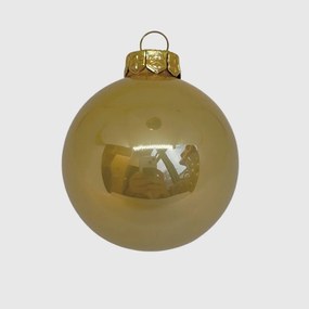 Champagne pezsgőszínű üveg karácsonyi gömb szett 12*6cm