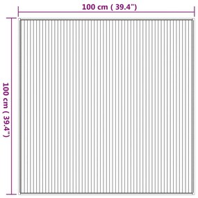 természetes bambusz négyzet alakú szőnyeg 100 x 100 cm