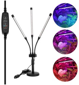 LED állítható asztali növénylámpa VITARO 3xLED/10W/230V fekete