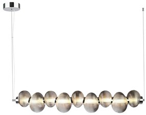 LED csillár kábelen BOLLA LED/32W/230V fényes króm/füstszürke