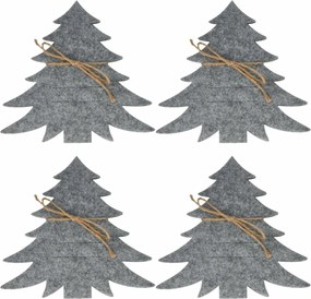 X-Mas Tree szürke evőeszköz-tartó, 4 db-os szett