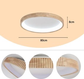 Brilagi - LED mennyezeti lámpatest FALCON WOOD MODERN LED/60W/230V átm. 80 cm, fa