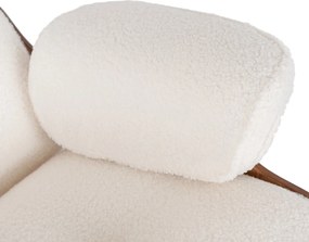 Pihenőfotel lábtartóval fehér bouclé kárpittal – PALERMO