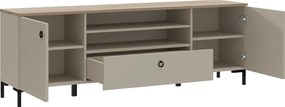 TV-állvány, szürkésbarna Taupe/silverjack tölgy, DOMCA 2D1S