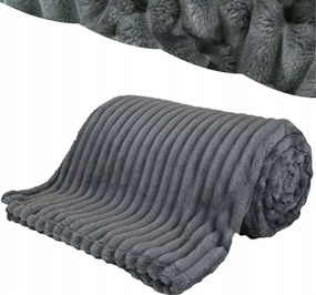 Takaró 160x200 Mikroszálas Dombornyomott Vastag Meleg Ágytakaró Grafit