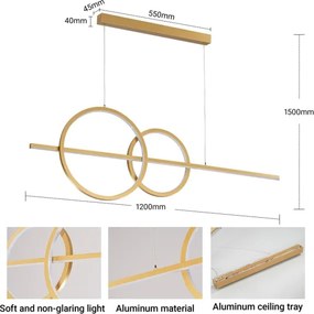 BRILAGI - fényerőszabályozható LED csillár kábelen SIGNATURE LED/53W/230V 120 cm arany + távirányító