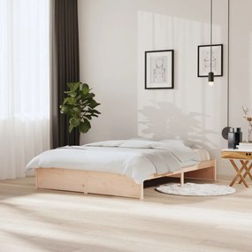 King Size tömör fa ágykeret 150 x 200 cm