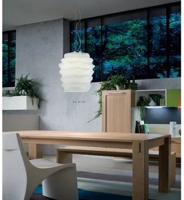 Redo 01-1142 - MAGMA kábelre szerelt függőlámpa 1xE27/42W/230V, Ø 38 cm, fényes króm/fehér