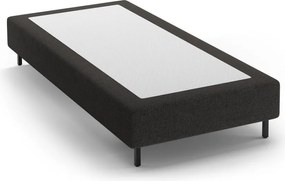 Fekete kárpitozott egyszemélyes ágy ágytámla nélkül 90x200 cm Whale – Micadoni