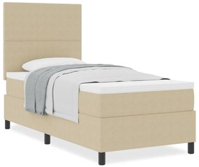 Box Spring Ágy Matrac Középszürke Egyszemélyes Kordbársony Anyag
