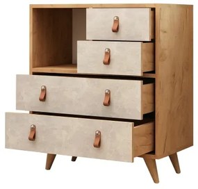 Komód WITLOF 87x70 cm barna/szürke