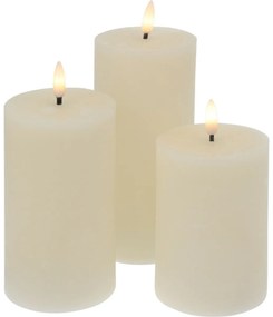 Cande creamy LED gyertya készlet 3 db, bézs színű