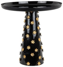 Fém kerek tárolóasztal ø 50 cm Golden Flowers – Leitmotiv