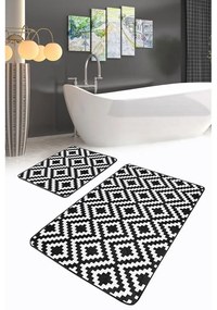 Fehér-fekete fürdőszobai kilépő szett 2 db-os 60x100 cm – Mila Home