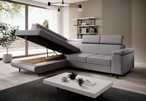 Kinyitható ülőgarnitúra, világosszürke, balos, JOGI ROH