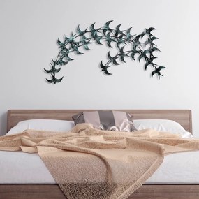 Kirlangic fém fali dekoráció, kék, 75×136 cm