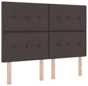 Box Spring ágy matraccal sötétbarna 160x200 cm szövet