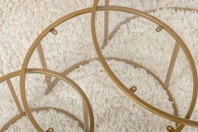 Aurum 80/60/42 arany dohányzóasztal, átlátszó üveglappal