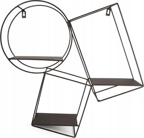 Akasztós polc nappaliba Fém 3 szintes 52cm