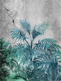 Fotótapéta Trópusok Beton Levelek Monstera vinil 184x254 +ragasztó