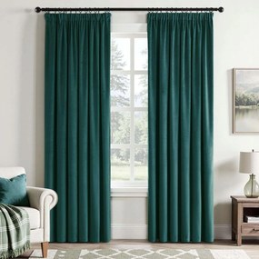 Thermo sötétítő függöny fodros szalaggal zöld 140x225cm 2db