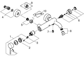 GROHE 33624GL1 - ESSENCE fürdőkád csaptelep, aranyszínű