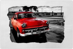 Poszter 60x40 Kubai piros autĂł