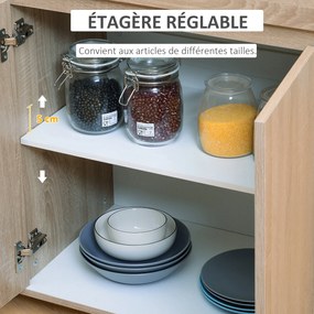 HOMCOM Konyhai Szolgáltató Kocsi Kerekekkel, Többrekeszes, Kétszárnyú Szekrény + 2 Polc + Fiók, Forgácslap Tölgy Fekete | Aosom