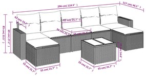 8 részes barna polyrattan kerti ülőgarnitúra párnákkal