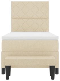 Boxspring ágy matraccal és paddal krém színben 90x200 cm szövet