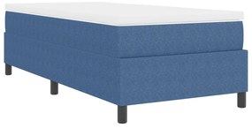 Boxspring Ágy Mattal Kék Egyszemélyes Corduroy Szövet