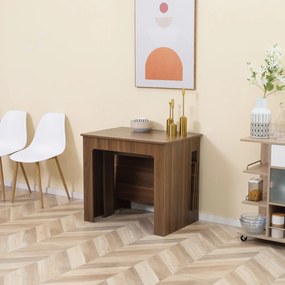HOMCOM Kihúzható Étkezőasztal, mobil, modern design, barna