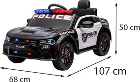 Elektromos Dodge rendőrautó fekete