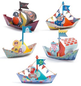 Hajók origami vízálló papír kiegészítőkkel - Djeco