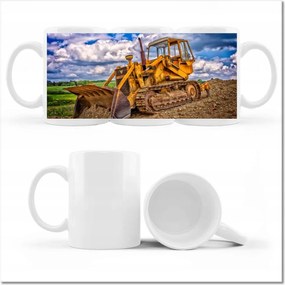 Nyomott mintás bögre Buldózer Nehéz munka
