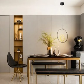 Aigostar - LED Csillár zsinóron LED/15W/230V 6500K fekete/arany