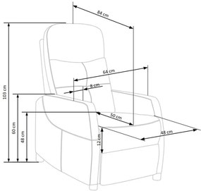 Állítható FELIPE fotel, szürke