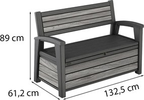 Decocoat műanyag kerti pad/tároló 227 L viharszürke