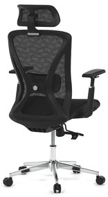 Fekete Hálós Irodai Szék, Szinkron Mechanikával. KA-S258 BK