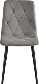 Ezüst szürke bársonyszék LIBRA fekete lábakkal