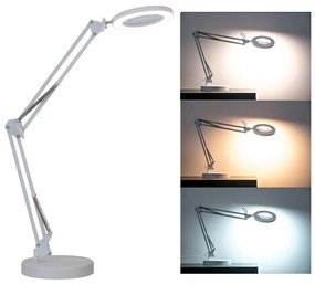 Brilagi - LED Dimmelhető asztali lámpa nagyítóval LED/12W/5V 3000/4200/6000K fehér BRI008