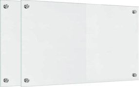 vidaXL Konyhai splashback 2 pcs Átlátszó 70 x 40 cm edzett üveg