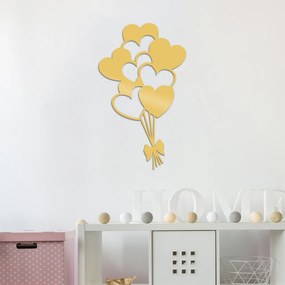 Balloons fém fali dekoráció, arany, 21×35 cm