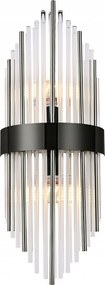 Fali lámpa Fekete/Szürke Üveg Csövek E14 46 cm Folyosóhoz