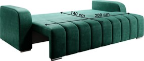 Kinyitható dívány, smaragd, PORIMA