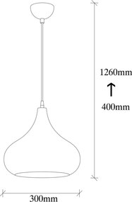 Sağlam 3774 fekete-arany fém függőlámpa, Ø30 cm