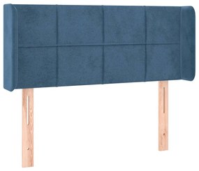sötétkék bársony LED-es fejtámla 93 x 16 x 78/88 cm